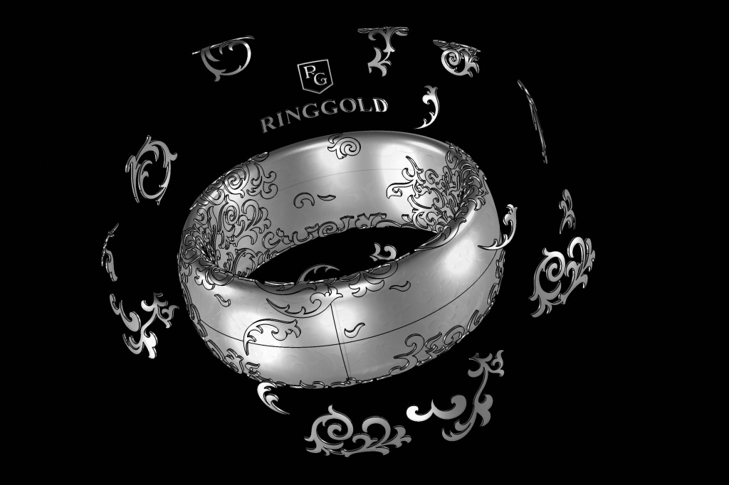 3D-модель кольца RINGGOLD, выполненная на основе эксиза